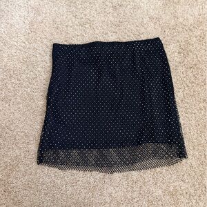 Sincerely Jules Black Mini Skirt with Bedazzled Mesh
